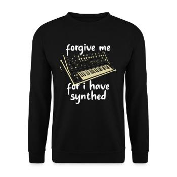 Forgive Me Father For I Have Synthed Keyboard - Unisex Sweatshirt - black - Front - Alina (178cm) & Michal (187cm)