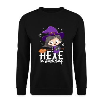 Hexe In Ausbildung - Unisex Pullover - Schwarz - Vorne - Alina (178cm) & Michal (187cm)