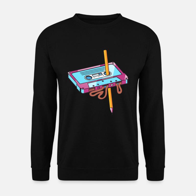 Cassette Mixtape Classic Audio Tape avec crayon - Sweat-shirt Unisexe - noir