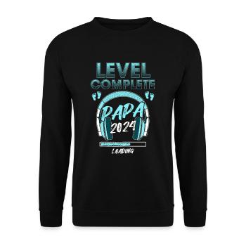 Level Complete PAPA 2024 Loading - Unisex Sweatshirt - black - Front - Alina (178cm) & Michal (187cm)