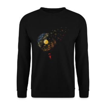 Vintage Dandelion Paragliding Skydiving Paraglider - Unisex Pullover - Schwarz - Vorne - Alina (178cm) & Michal (187cm)