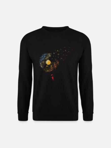 Vintage Dandelion Paragliding Skydiving Paraglider - Unisex Pullover - Schwarz