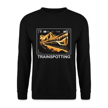 Trainspotting Railroad Photographie Rétro - Sweat-shirt Unisexe - noir - Devant - Alina (178cm) & Michal (187cm)