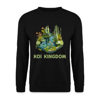 Koi Nishikigoi Garden Pond Pond Landscape - Unisex Sweatshirt - black - Front - Alina (178cm) & Michal (187cm)