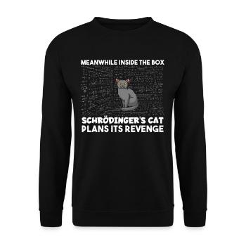 Inside the box Schrödingers cat plans its revenge - Unisex Pullover - Schwarz - Vorne - Alina (178cm) & Michal (187cm)