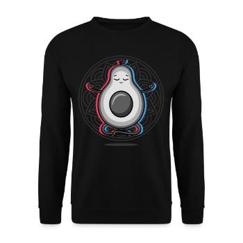 Namaste Fruit Mandala Lotus Meditation Avocado - Unisex Sweatshirt - black - Front - Alina (178cm) & Michal (187cm)