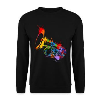 Splash Tuba Musicien Tubaist - Sweat-shirt Unisexe - noir - Devant - Alina (178cm) & Michal (187cm)