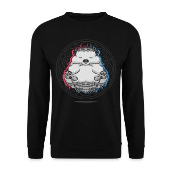 Namaste Hedgehog Mandala Lotus Meditation Hedgehog - Unisex Sweatshirt - black - Front - Alina (178cm) & Michal (187cm)