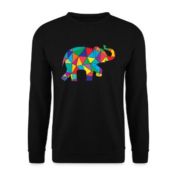 Low Poly Elephant Geometry Elephant - Unisex Sweatshirt - black - Front - Alina (178cm) & Michal (187cm)