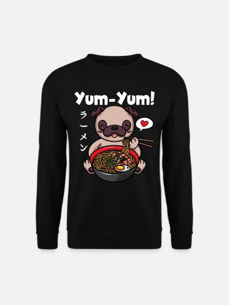 Japan Anime Mops Ramen Nudeln Manga Kawaii - Unisex Pullover - Schwarz
