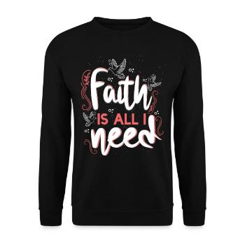 Faith Is All I Need Doves - Unisex Pullover - Schwarz - Vorne - Alina (178cm) & Michal (187cm)
