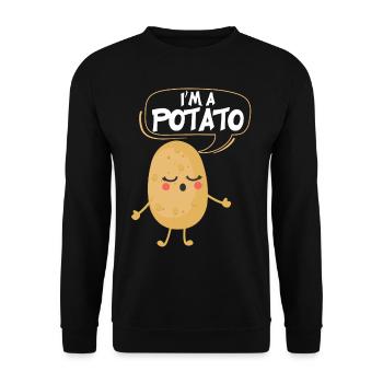 Im A Potato - Unisex Pullover - Schwarz - Vorne - Alina (178cm) & Michal (187cm)