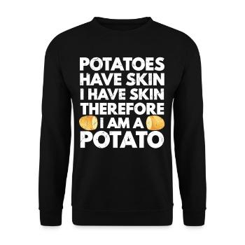 Potatoes Have Skin I Have Skin Am A Potato - Unisex Pullover - Schwarz - Vorne - Alina (178cm) & Michal (187cm)