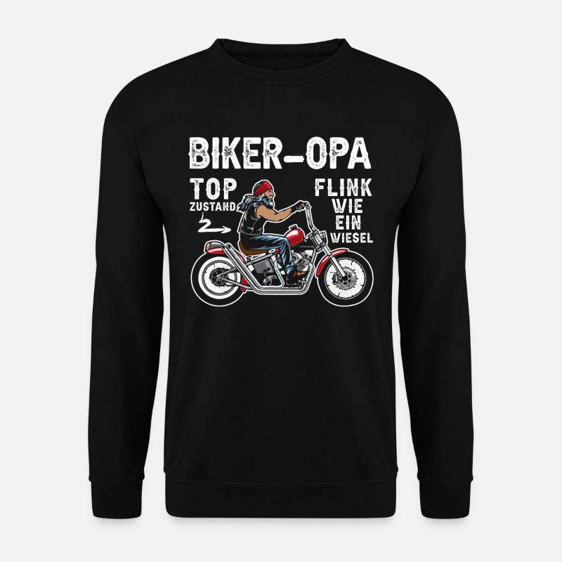 Motorrad Opa Motorradfahrer Biker Opa Top Zustand - Unisex Pullover - Schwarz