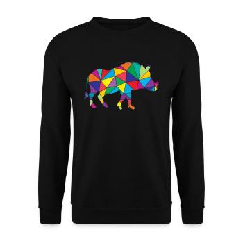 Sanglier polygonal de phacochère - Sweat-shirt Unisexe - noir - Devant - Alina (178cm) & Michal (187cm)