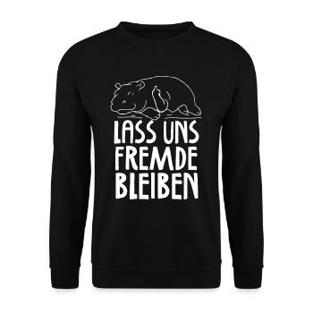 Lass Uns Fremde Bleiben - Unisex Pullover - Schwarz - Vorne - Alina (178cm) & Michal (187cm)