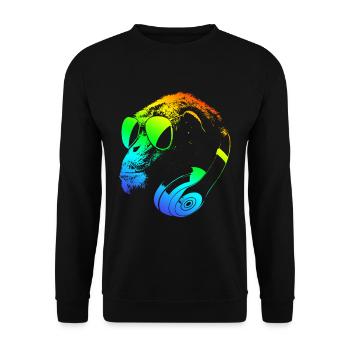 DJ Ape Gorilla Monkey Music Techno Monkey - Unisex Pullover - Schwarz - Vorne - Alina (178cm) & Michal (187cm)