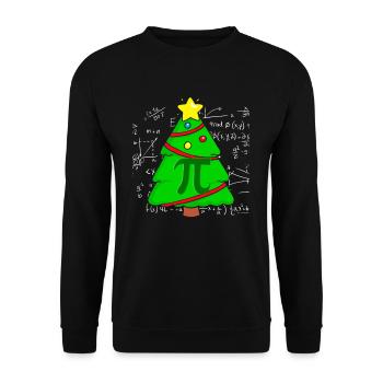 Pi Math Christmas Tree Mathematician Mathematics - Unisex Pullover - Schwarz - Vorne - Alina (178cm) & Michal (187cm)