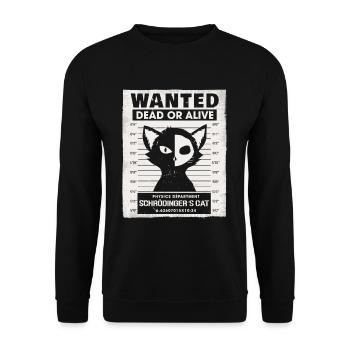 Wanted Dead Or Alive Physics Schrödingers Cat - Unisex Pullover - Schwarz - Vorne - Alina (178cm) & Michal (187cm)