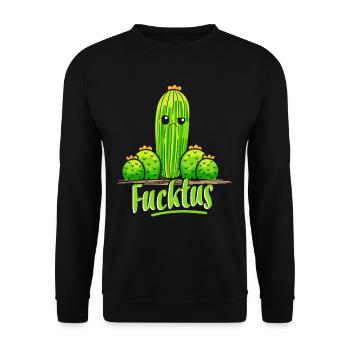 Fucktus Funny Cactus Plant Cacti Succulent - Unisex Pullover - Schwarz - Vorne - Alina (178cm) & Michal (187cm)