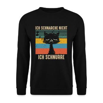 Ich Schnarche Nicht Ich Schnurre - Unisex Pullover - Schwarz - Vorne - Alina (178cm) & Michal (187cm)