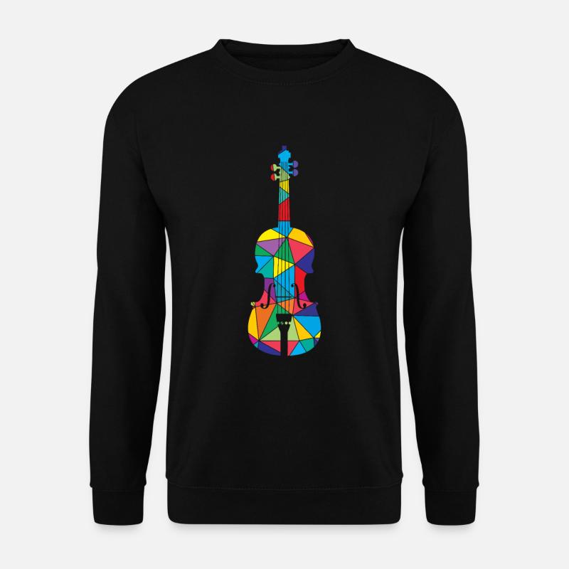 Low Poly Musikalisches Polygon Geige - Unisex Pullover - Schwarz