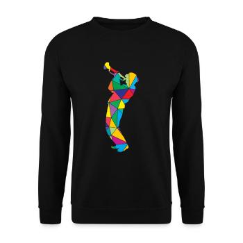 Low Poly Polygon Trumpet - Unisex Sweatshirt - black - Front - Alina (178cm) & Michal (187cm)
