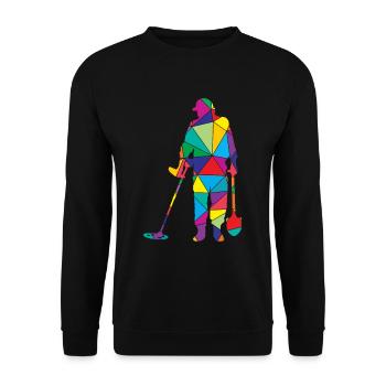 Metalldetektor Polygon Sondler - Unisex Pullover - Schwarz - Vorne - Alina (178cm) & Michal (187cm)