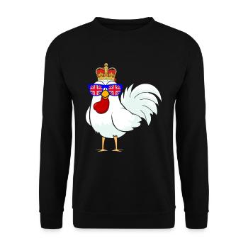 Chicken Queen Elizabeth II British Crown Chickens - Unisex Sweatshirt - black - Front - Alina (178cm) & Michal (187cm)