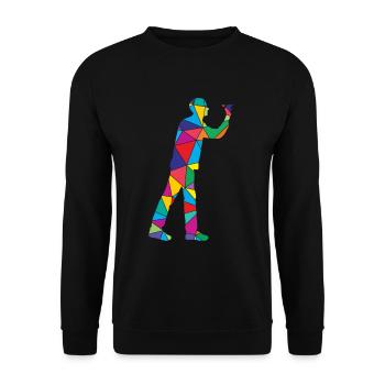 Joueur de fléchettes Polygone Drôles de fléchettes - Sweat-shirt Unisexe - noir - Devant - Alina (178cm) & Michal (187cm)