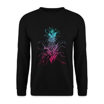 Vaporwave Ananas Hawaiian Summer Tropical Fruit - Sweat-shirt Unisexe - noir - Devant - Alina (178cm) & Michal (187cm)