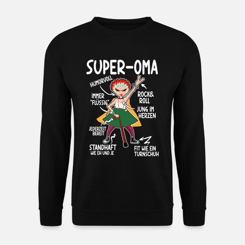 Anatomie eines Super Oma Großmutter Omi - Unisex Pullover - Schwarz