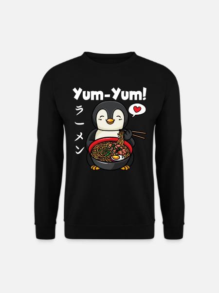 Yum Yum Japon Anime Ramen Noodle Penguin - Sweat-shirt Unisexe - noir