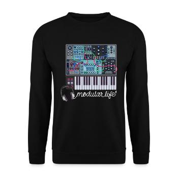 Modulaire Life Casque Casque Audio Synthétiseur - Sweat-shirt Unisexe - noir - Devant - Alina (178cm) & Michal (187cm)
