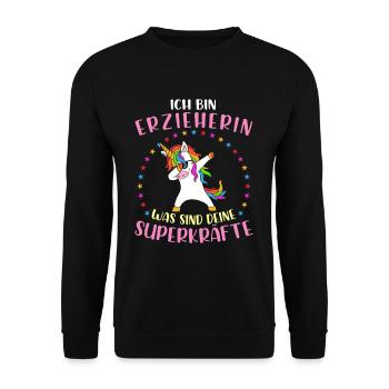 Erzieherin Erzieher Kindergarten Kindergärtnerin - Unisex Pullover - Schwarz - Vorne - Alina (178cm) & Michal (187cm)