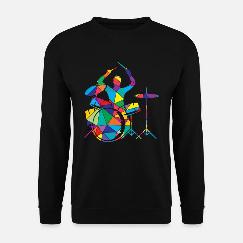 Drums Polygon Drummer - Unisex Sweatshirt - black