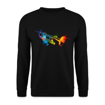 Trompette à éclabousser - Sweat-shirt Unisexe - noir - Devant - Alina (178cm) & Michal (187cm)