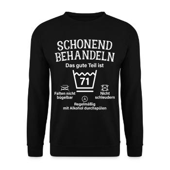 71. Geburtstag Schonend Behandeln 71 Teil Ist 71 - Unisex Pullover - Schwarz - Vorne - Alina (178cm) & Michal (187cm)