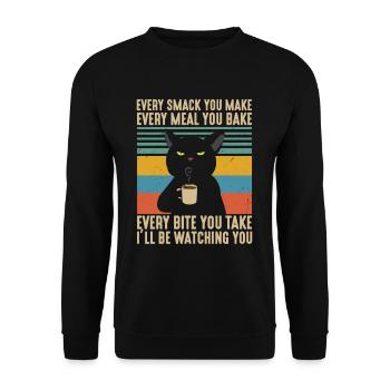 Every Smack Every Meal Every Bite I'll Be Watching - Unisex Sweatshirt - black - Front - Alina (178cm) & Michal (187cm)