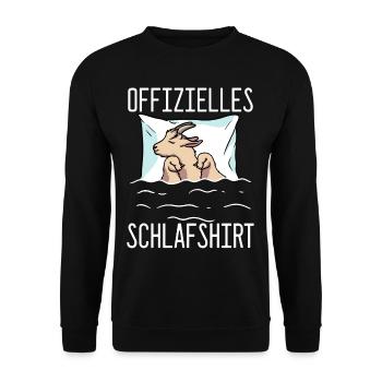 Offizielles Schlafshirt Ziege Schlafanzug Ziege - Unisex Pullover - Schwarz - Vorne - Alina (178cm) & Michal (187cm)