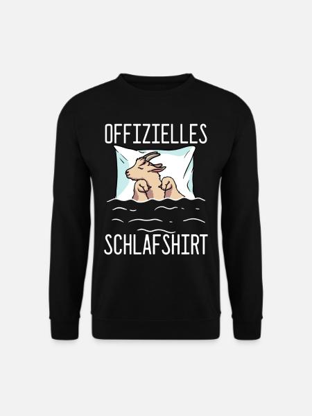 Offizielles Schlafshirt Ziege Schlafanzug Ziege - Unisex Pullover - Schwarz