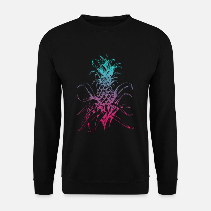 Vaporwave Ananas Hawaii Sommer Tropische Früchte - Unisex Pullover - Schwarz