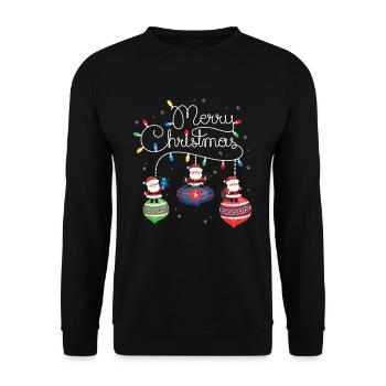 Merry Christmas Santa Claus Christmas Decoration - Unisex Sweatshirt - black - Front - Alina (178cm) & Michal (187cm)