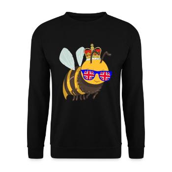 Bee Queen Queen Elizabeth II Sunglasses - Unisex Sweatshirt - black - Front - Alina (178cm) & Michal (187cm)