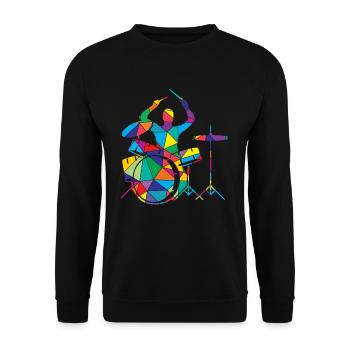 Tambour polygonal musical bas - Sweat-shirt Unisexe - noir - Devant - Alina (178cm) & Michal (187cm)