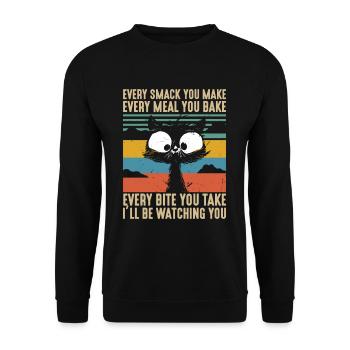 Every Smack Every Meal Every Bite I'll Be Watching - Unisex Sweatshirt - black - Front - Alina (178cm) & Michal (187cm)