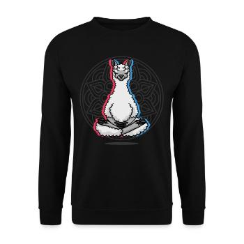 Namaste Llama Mandala Lotus Meditation Llama - Unisex Sweatshirt - black - Front - Alina (178cm) & Michal (187cm)