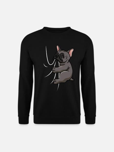 Biting French Bulldog - Unisex Pullover - Schwarz