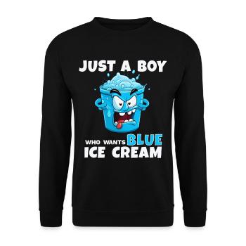 Crème glacée bleue juste un garçon - Sweat-shirt Unisexe - noir - Devant - Alina (178cm) & Michal (187cm)