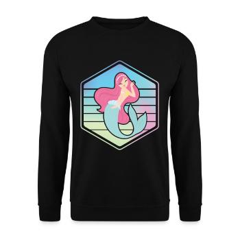 Cute Mermaid Princess - Unisex Pullover - Schwarz - Vorne - Alina (178cm) & Michal (187cm)